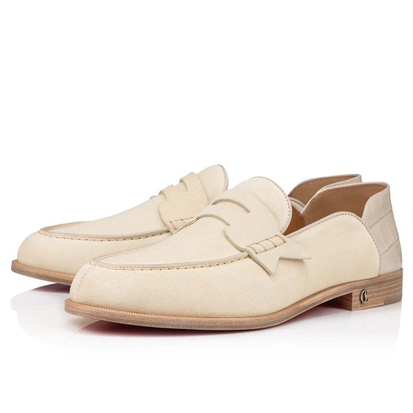 Loafers Christian Louboutin Penny No Back Hombre Blancos | 8T53YdLb