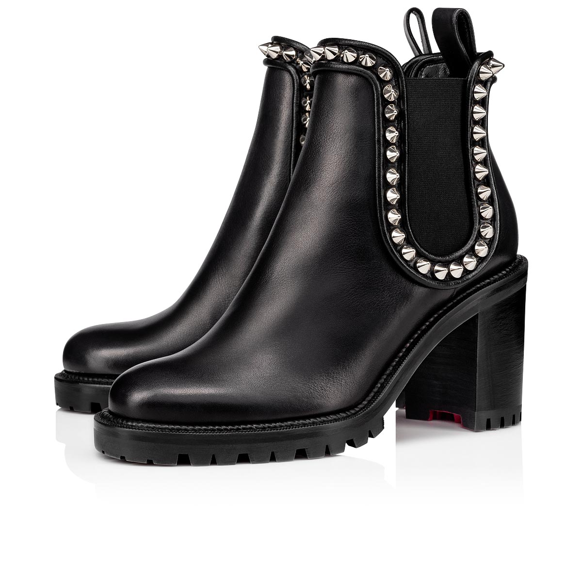 Botines Christian Louboutin Capahutta Mujer Negros Plateados | rj3Lu7jV