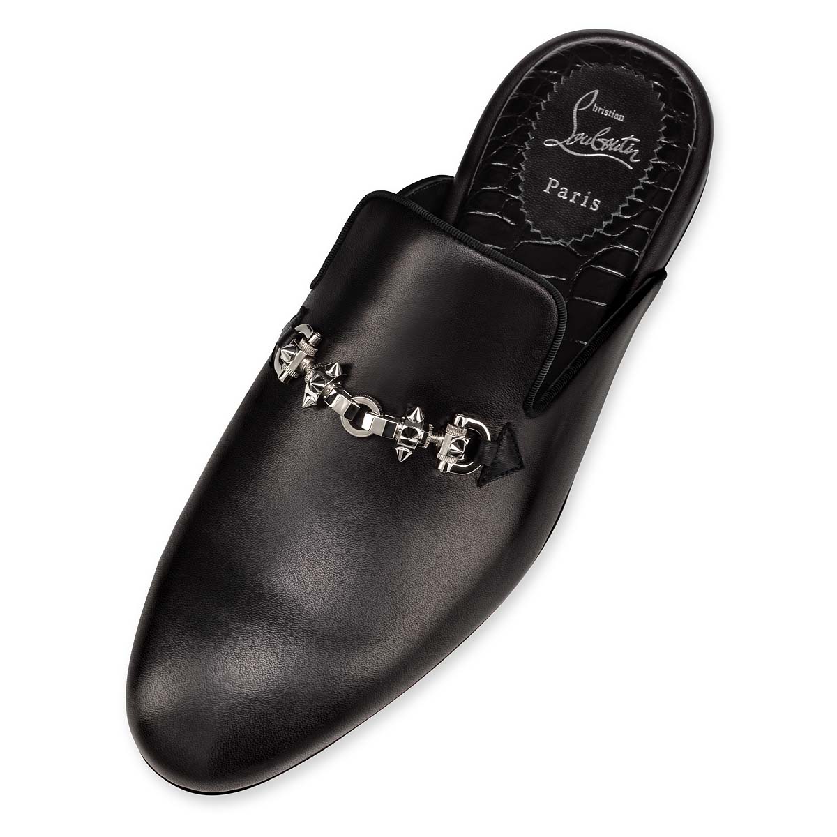 Mocassins Christian Louboutin Coolito Swing Hombre Negros Plateados | ZeIat0XG