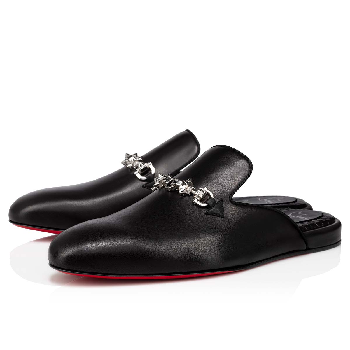 Mocassins Christian Louboutin Coolito Swing Hombre Negros Plateados | ZeIat0XG