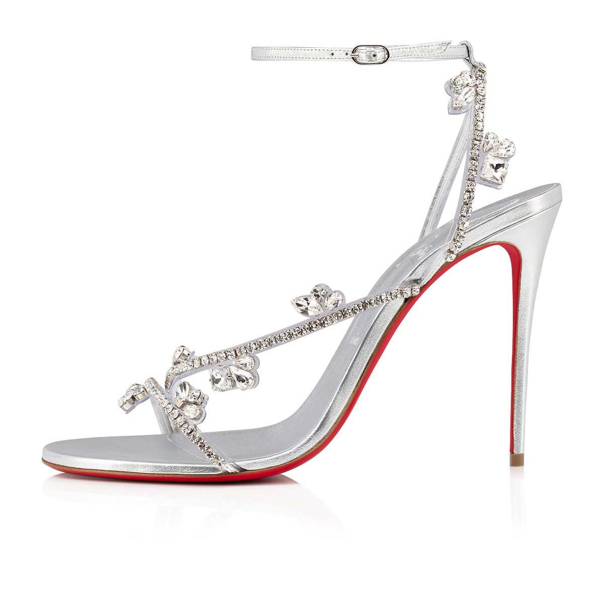 Sandalias de Diapositivas Christian Louboutin Joli Queen Mujer Plateados | EIcHUIA2