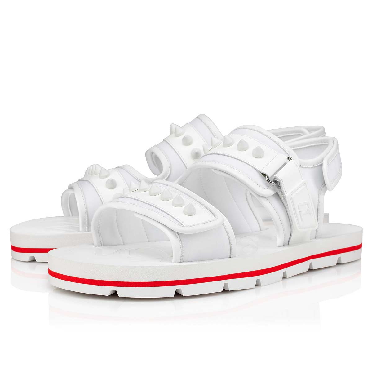 Sandalias de Diapositivas Christian Louboutin Siwa Hombre Blancos | FuZDahUm