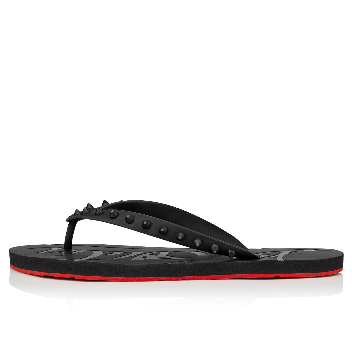 Sandalias de Diapositivas Christian Louboutin Loubi Flip Man Hombre Negros | IlsfTy0p