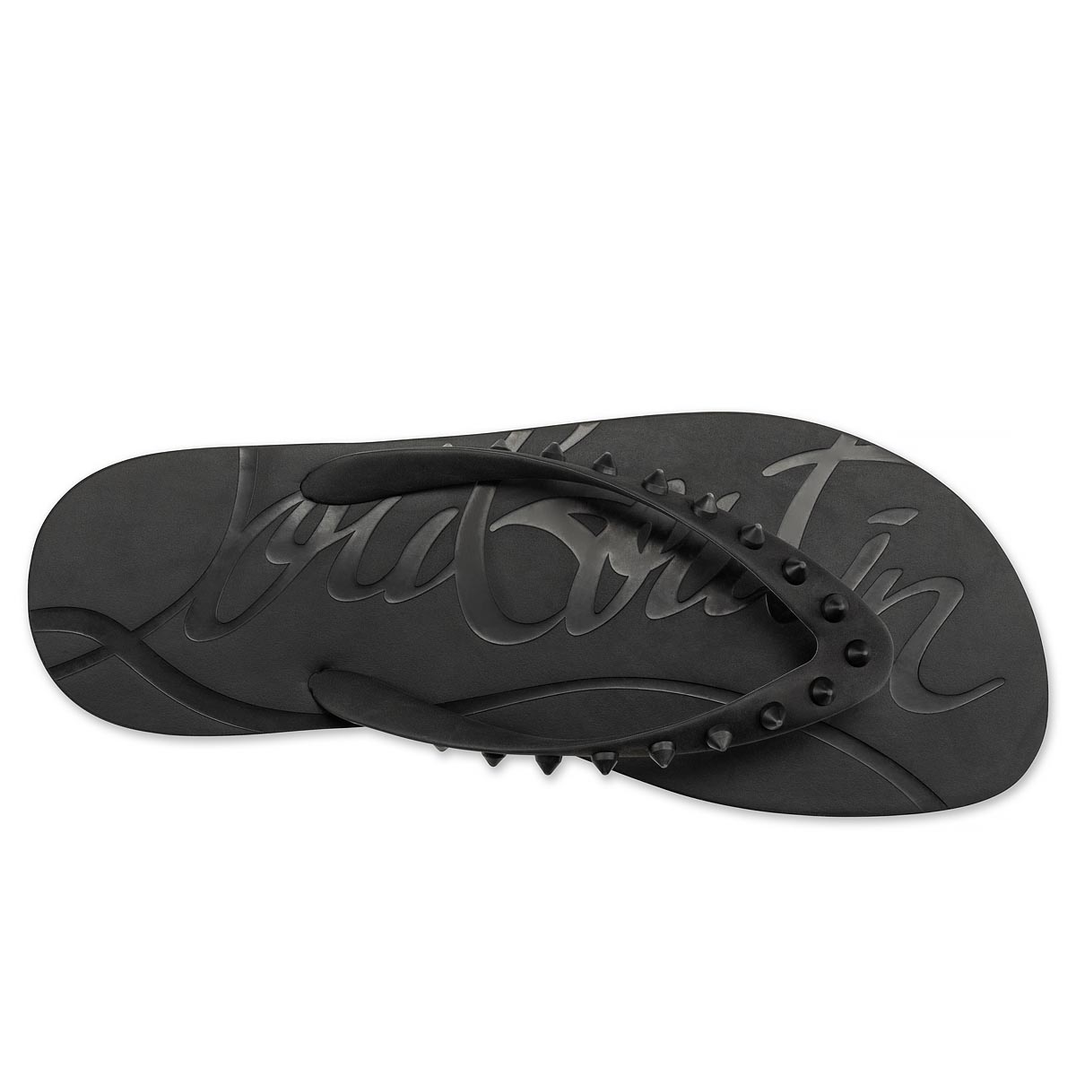 Sandalias de Diapositivas Christian Louboutin Loubi Flip Man Hombre Negros | IlsfTy0p