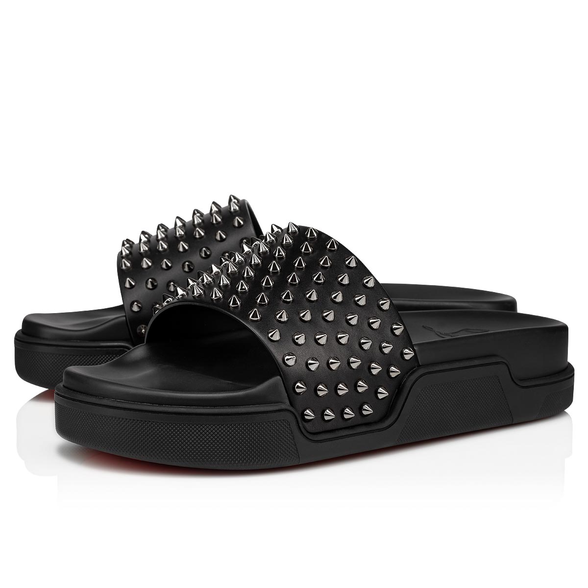 Sandalias de Diapositivas Christian Louboutin Pool Fun Hombre Negros | SbE4UpOi