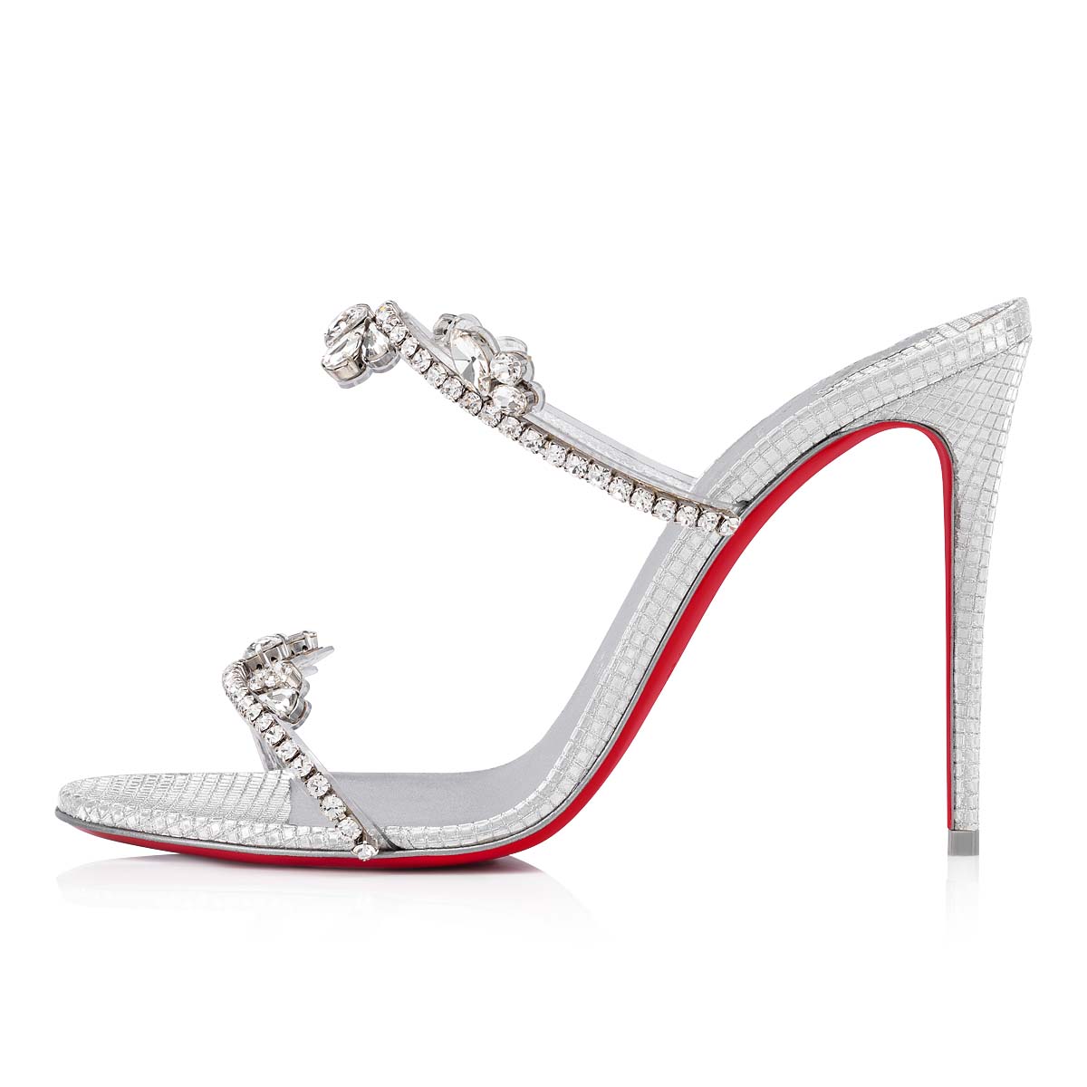 Sandalias de Diapositivas Christian Louboutin Just Queen Mujer Plateados Plateados | efJgcEj5