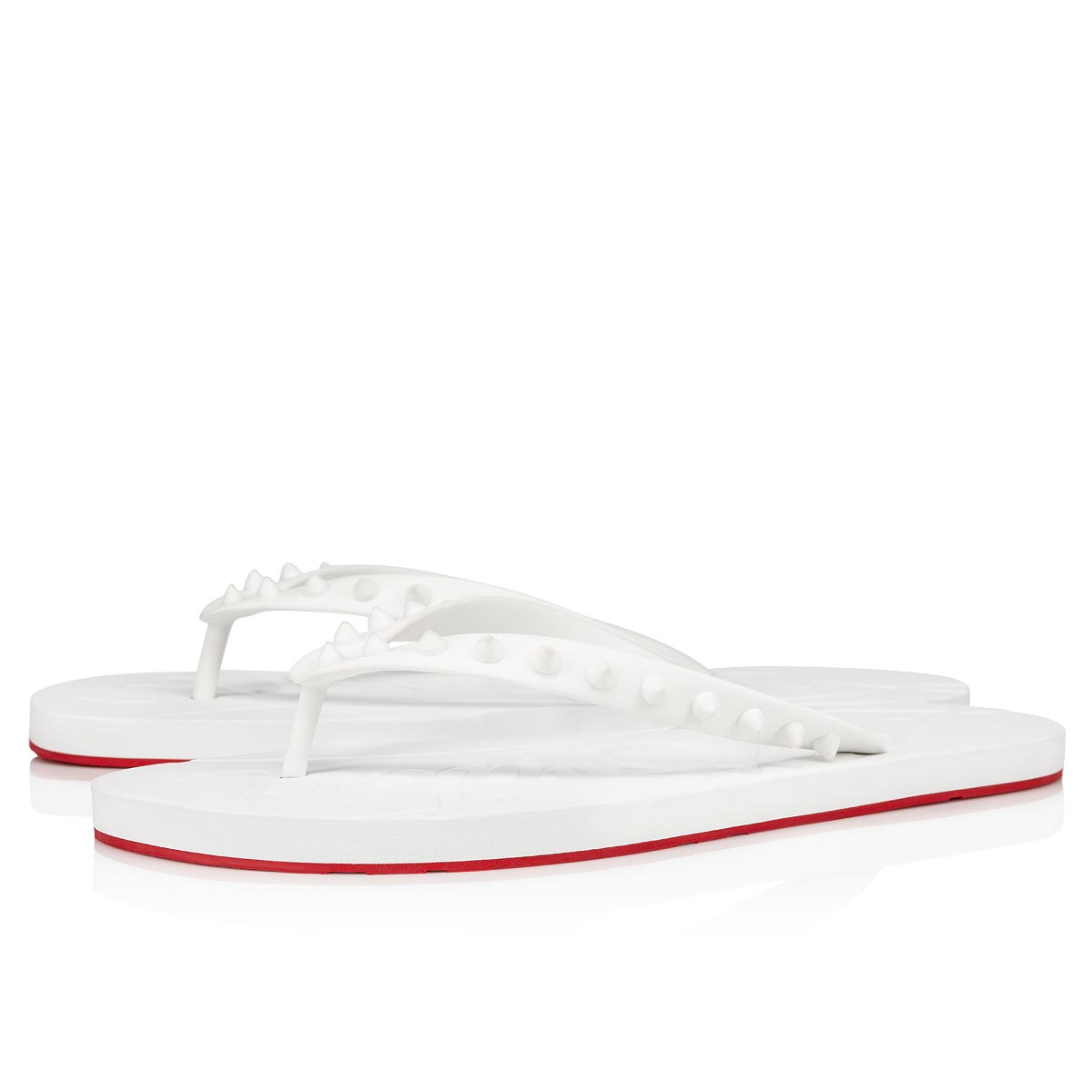 Sandalias de Diapositivas Christian Louboutin Loubi Flip Man Hombre Blancos | n2HLLSi4