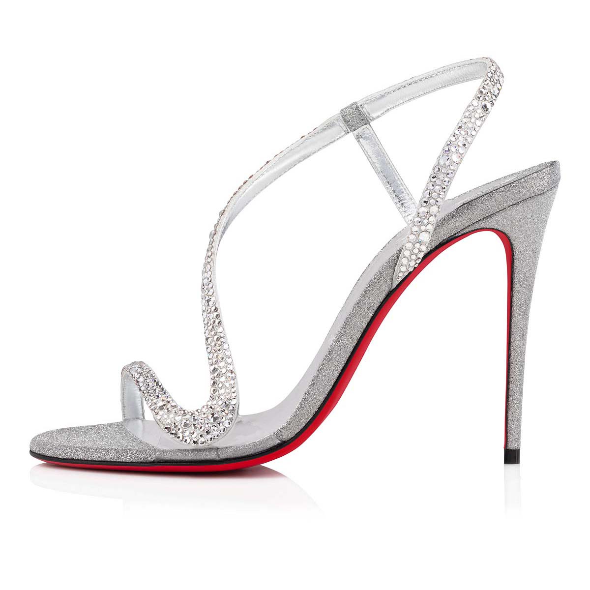 Sandalias de Diapositivas Christian Louboutin Rosalie Strass Mujer Plateados | wEaFflmr