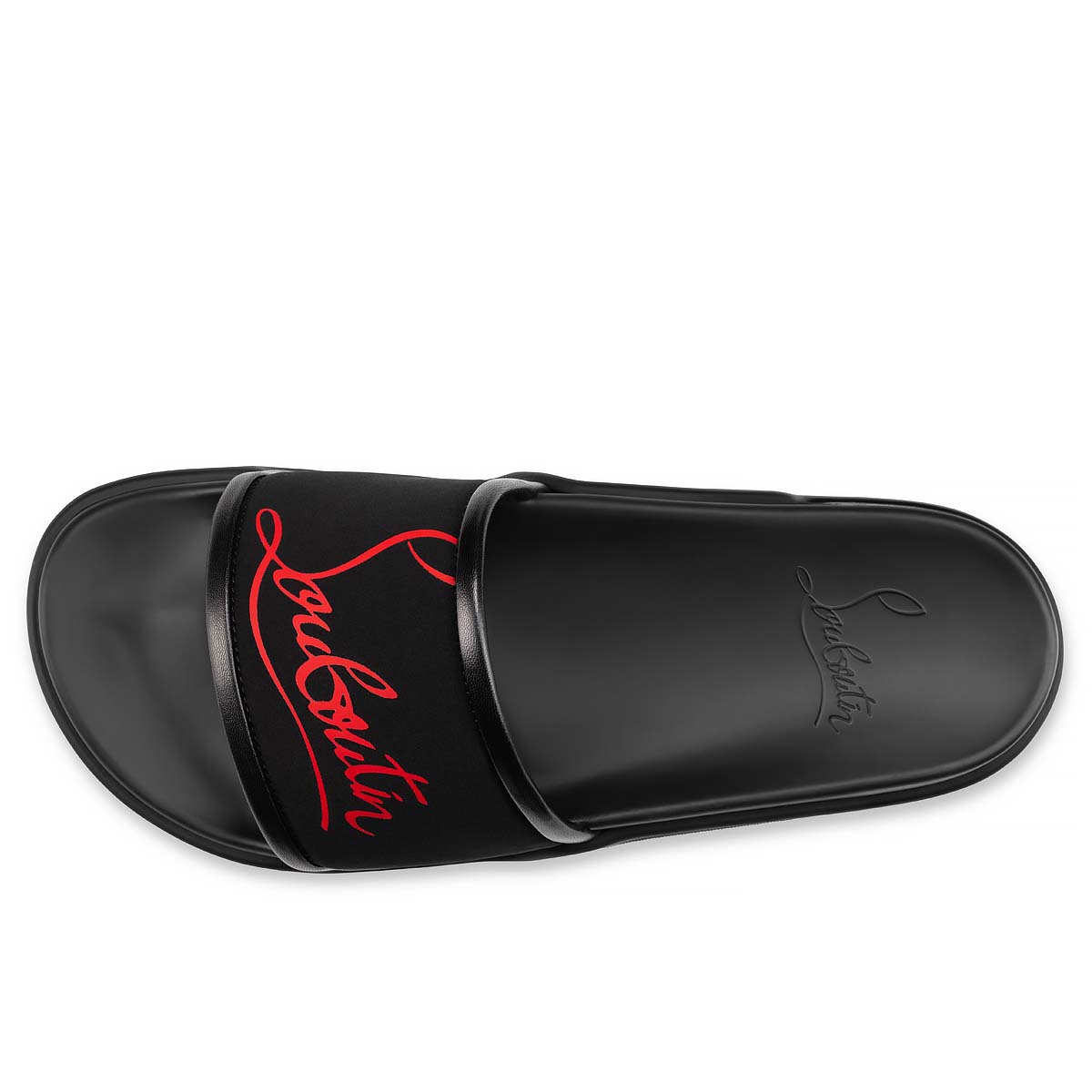 Sandalias de Diapositivas Christian Louboutin Navy Pool Man Hombre Negros | zUnO6m8M