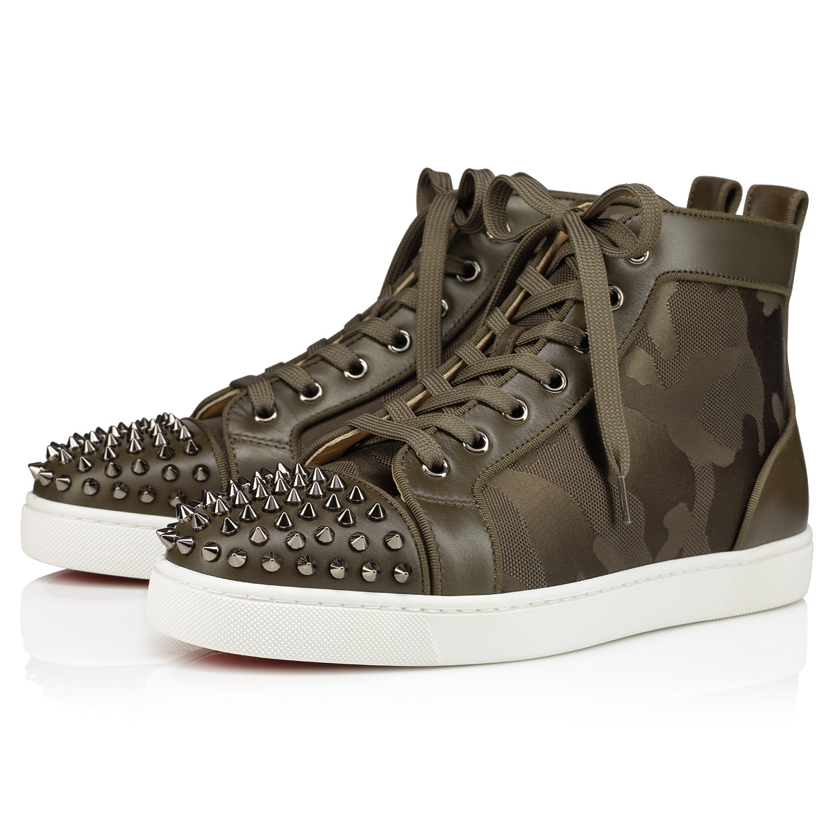 Tenis Christian Louboutin Lou Spikes Hombre Marrom | WOD3OUqw