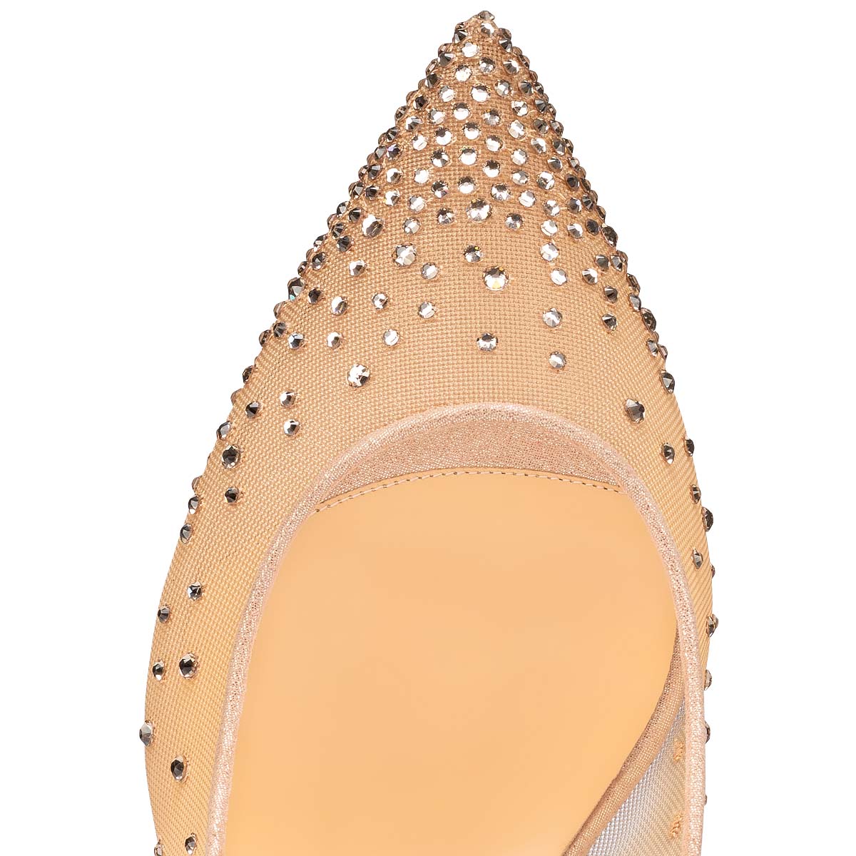 Zapatos De Salon Christian Louboutin Follies Strass Sling Mujer Beige | HimeWLyK