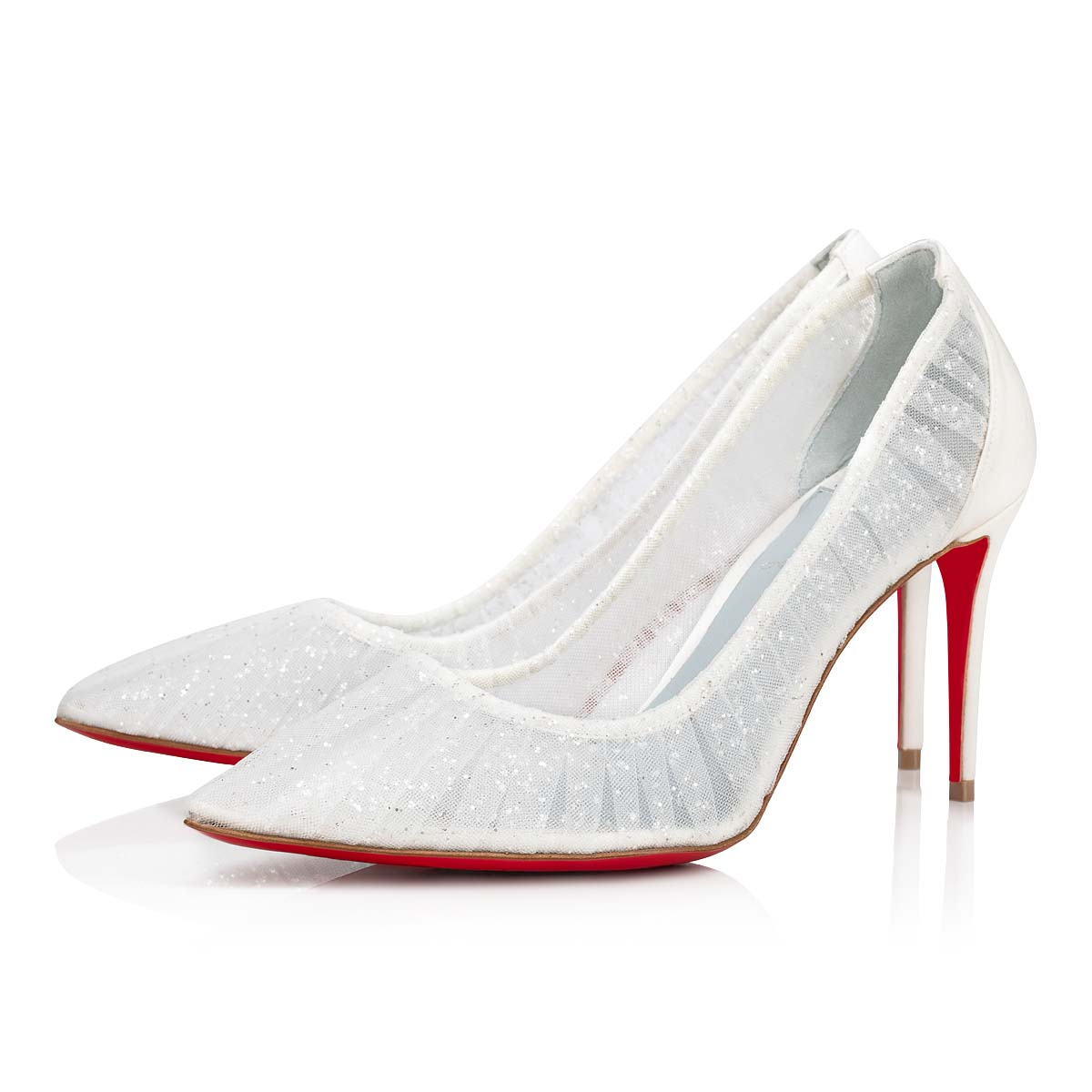 Zapatos De Salon Christian Louboutin Kate Draperia Mujer Blancos Plateados Blancos Azules | bLrGlcih