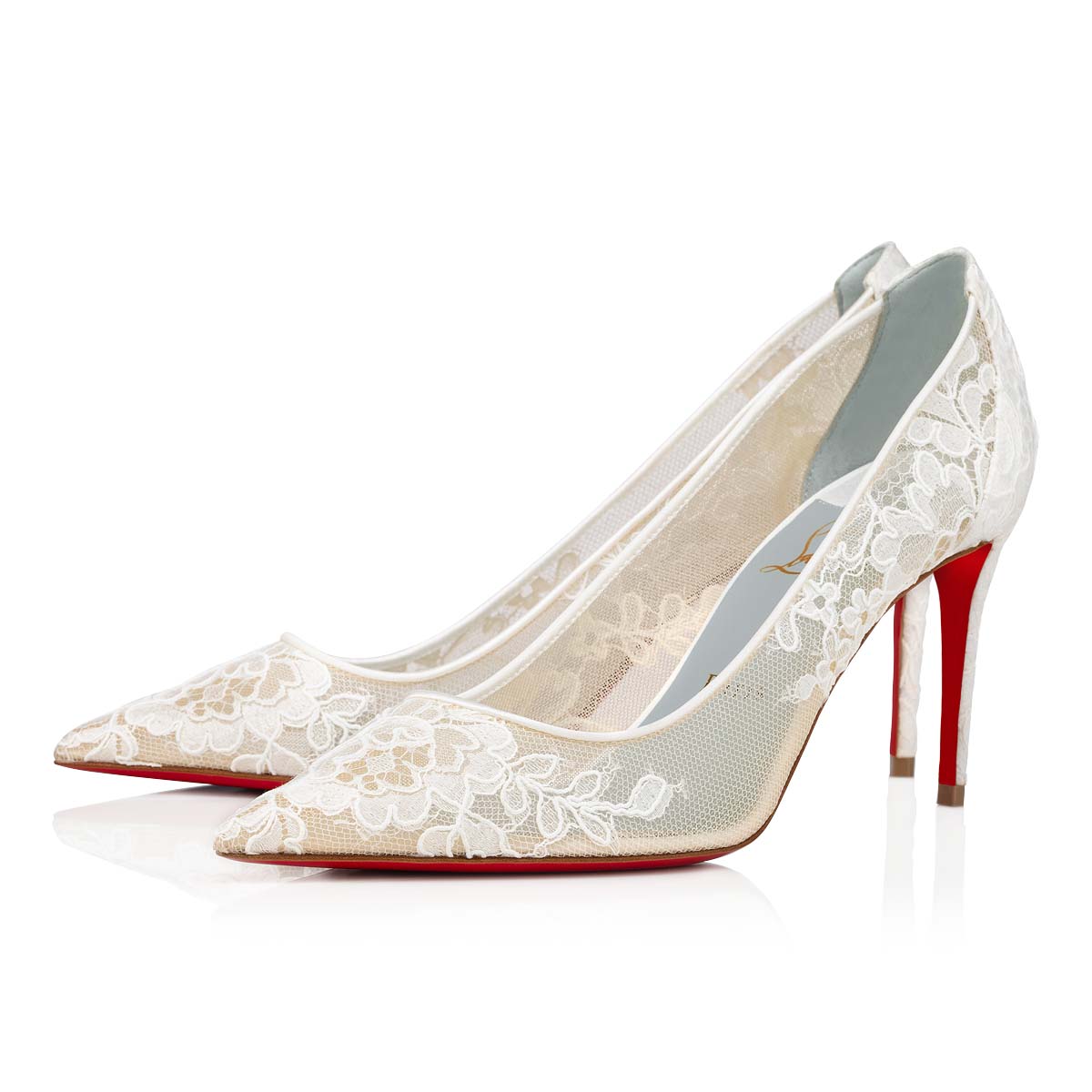 Zapatos De Salon Christian Louboutin Lace554 Mujer Blancos Azules | j6aLCyHW